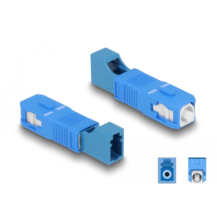 Delock Optikai szál hibrid párosító SC Simplex apa - LC Simplex anya kék (87941) (87941)