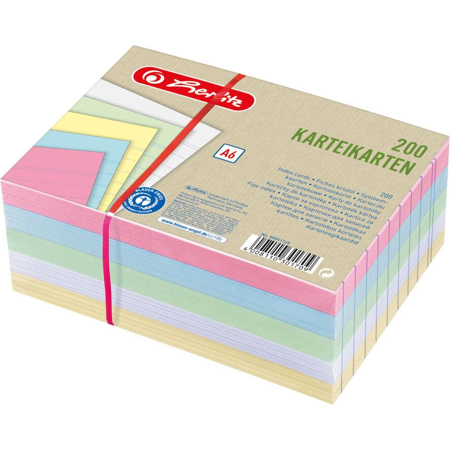 Herlitz Karteikarte A6 liniert 4 Farb.+weiß Bl. Engel 200er (50041145) (50041145)