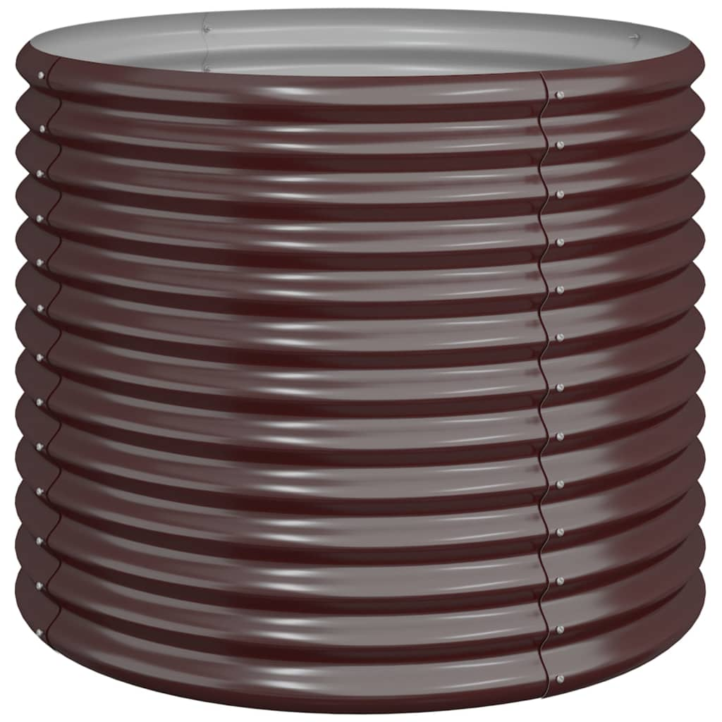 barna porszórt acél kerti ültetőláda 80 x 80 x 68 cm (318860)