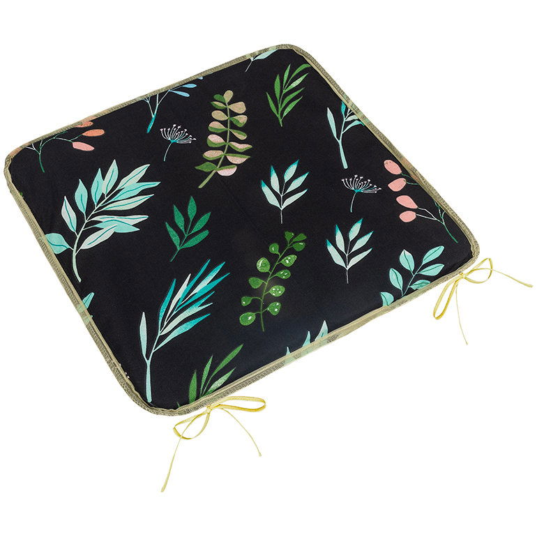 BELLATEX Adéla Sedák 34/236 hladký 40 × 40 cm lístky na černé (12543)