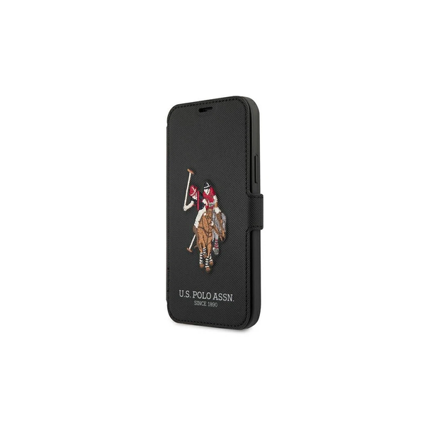 US Polo USFLBKP12MPUGFLBK iPhone 12/12 Pro 6,1 készülékhez tok – black book Polo Embroidery Collection fekete