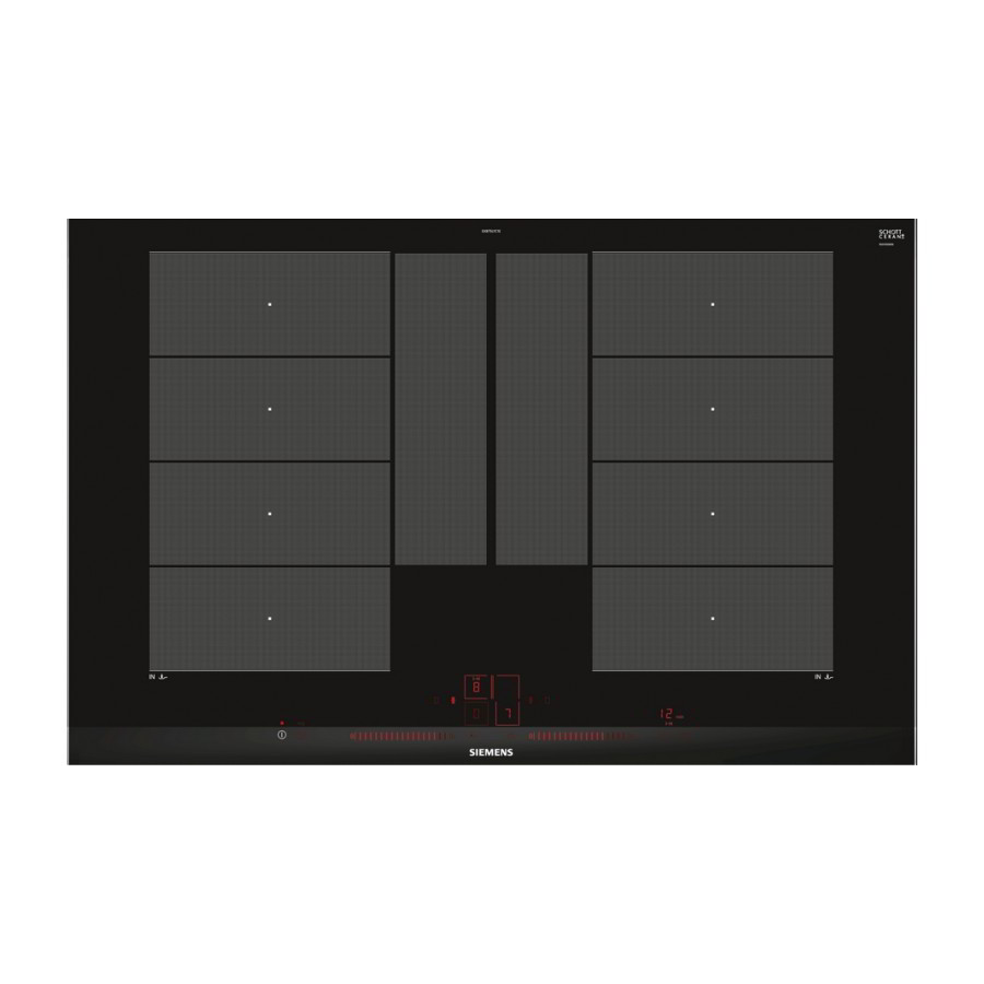 Siemens EX875LYC1E főzőlap Fekete Beépített Zónás indukciós főzőlap 4 zóna (EX875LYC1E)