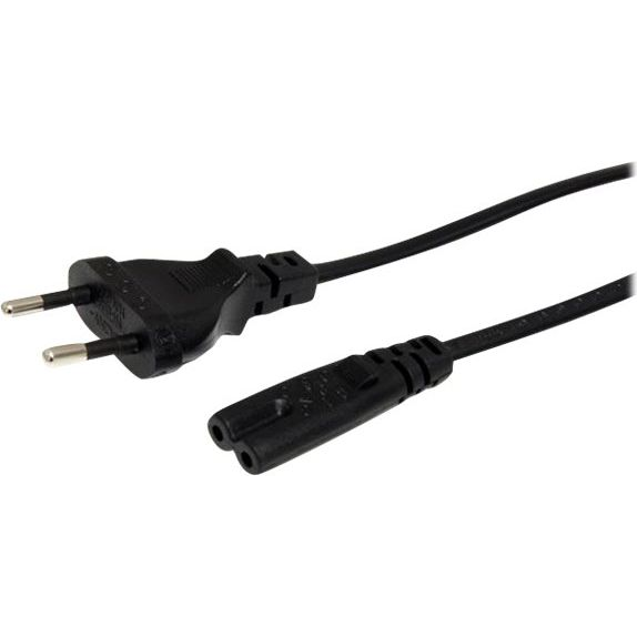 StarTech.com PXTNB2SEU1M electriciteitssnoer Zwart CEE7/16 C7 stekker