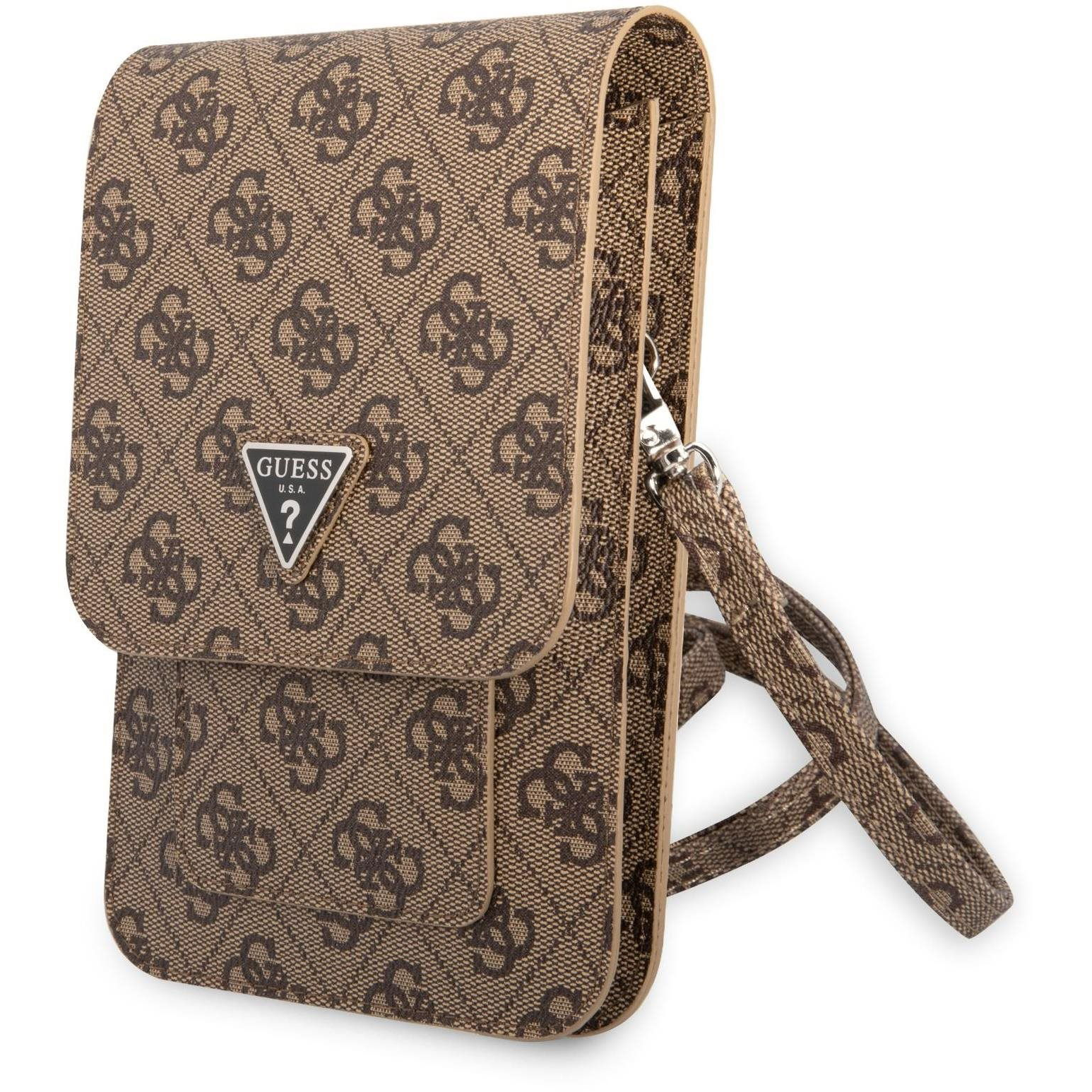 Guess PU 4G Triangle Logo Phone Bag Brown tok (GUWBP4TMBR)