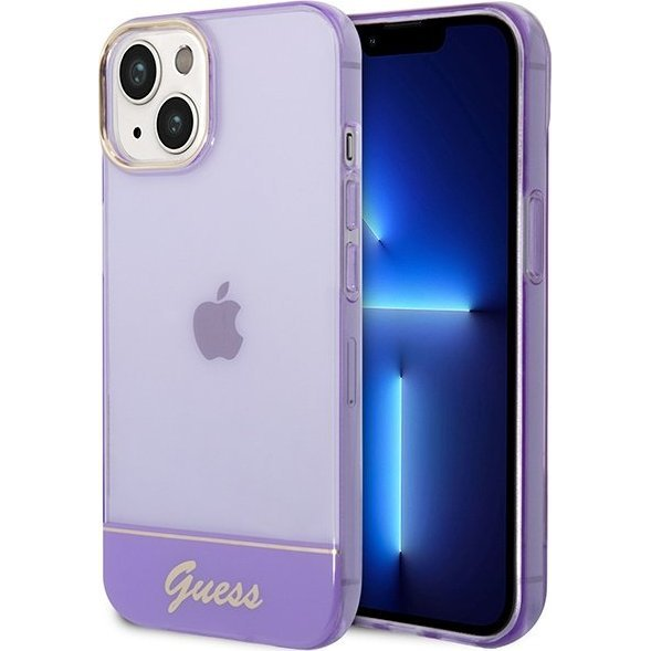 Guess Translucent Apple iPhone 14 hátlap tok, lila (GUE2015)