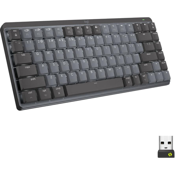 Logitech MX Mini Mechanical tastatur Kontor RF trådløs + Bluetooth QWERTY US International Grafit, Grå