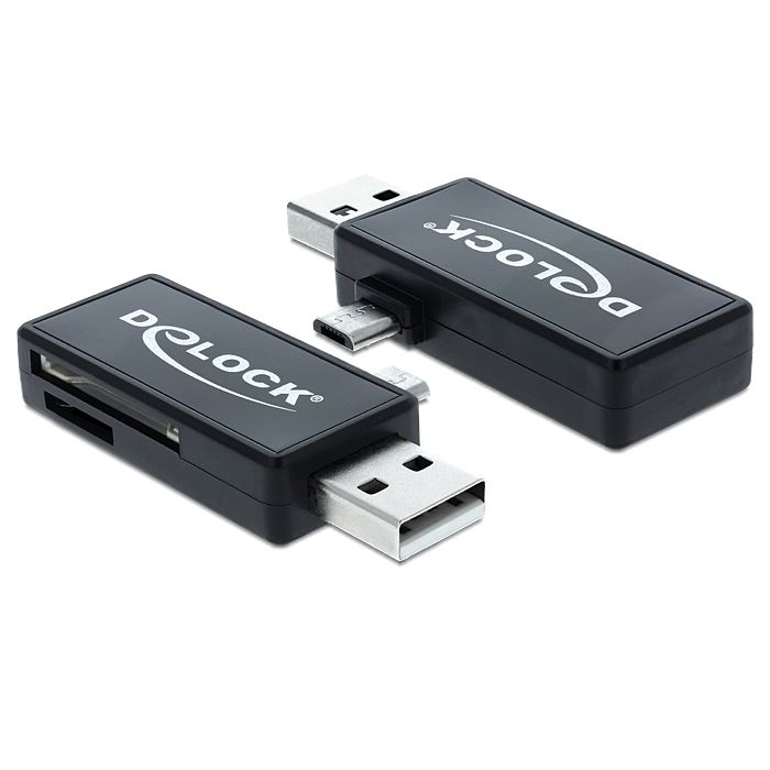 DeLock 91731 Micro USB OTG-kártyaolvasó + USB A-csatlakozódugó (dl-91731)