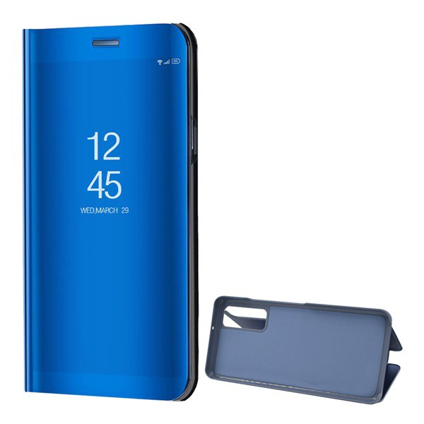 Tok álló (aktív FLIP, oldalra nyíló, asztali tartó funkció, tükrös felület, Mirror View Case) KÉK [Huawei P Smart (2021)] (5996591019864)