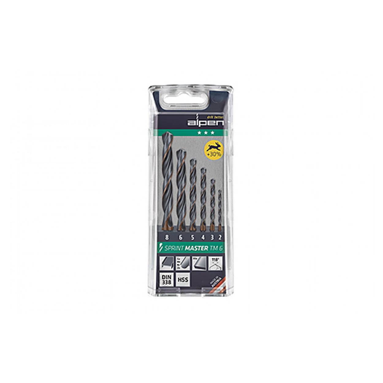 Alpen 811122100 Sprint Master TM 6 Fúrószár készlet (6db / csomag) (811122100)