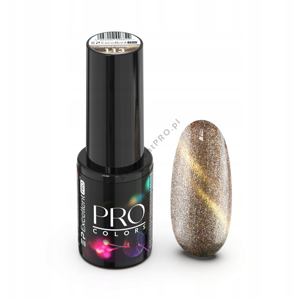 EXCELLENT PRO_Pro Colors Hema Free Cat Eye lakier hybrydowy 113 Jingle Glow 7g