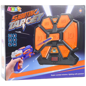Gra Zręcznościowa Pistolet Strzałki Piankowe Tarcza Elektroniczna Licznik LEAN Toys