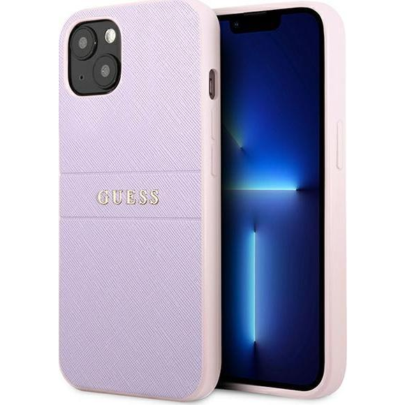 Guess PU Saffiano Apple iPhone 13 mini bőr hátlap tok, lila (3666339047849)