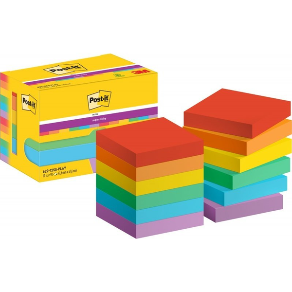  3M Post-It 7100258794, Square, Multicolour, Paper, 47.6 mm, 47.6 mm, 90 sheets
