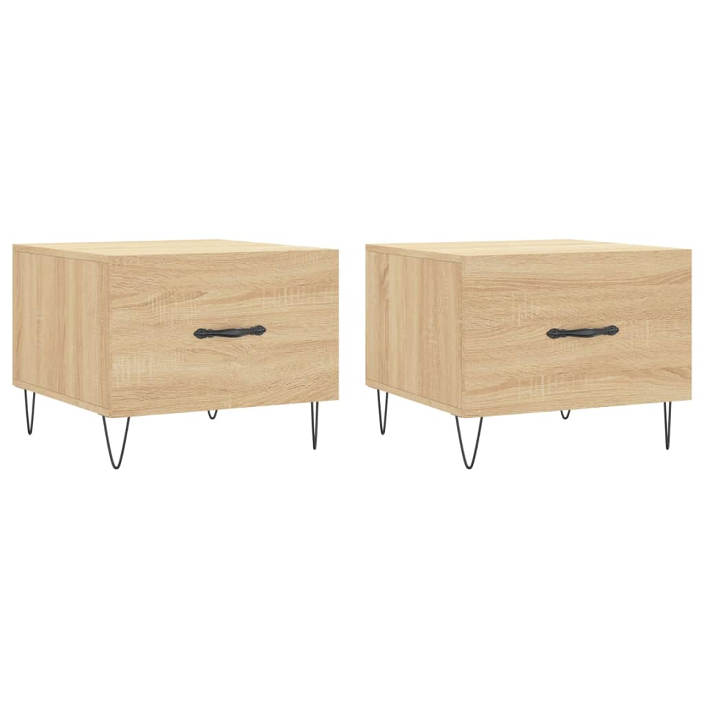 2 db sonoma tölgy szerelt fa dohányzóasztal 50 x 50 x 40 cm (829387)