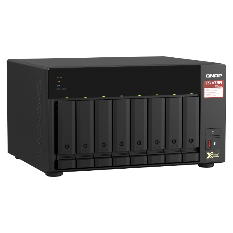 8-bay NAS, AMD Ryzen V1000 series V1500B 4C/8T 2.2GHz, 8GB DDR4 RAM (2 x SODIMM (TS-873A-8G)