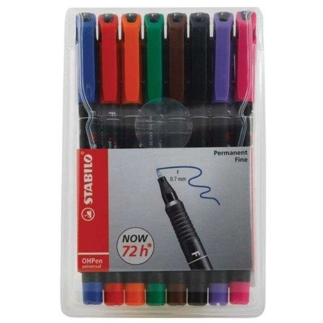 STABILO OHPen universal permanent F, 8 db tok (4006381115025)
