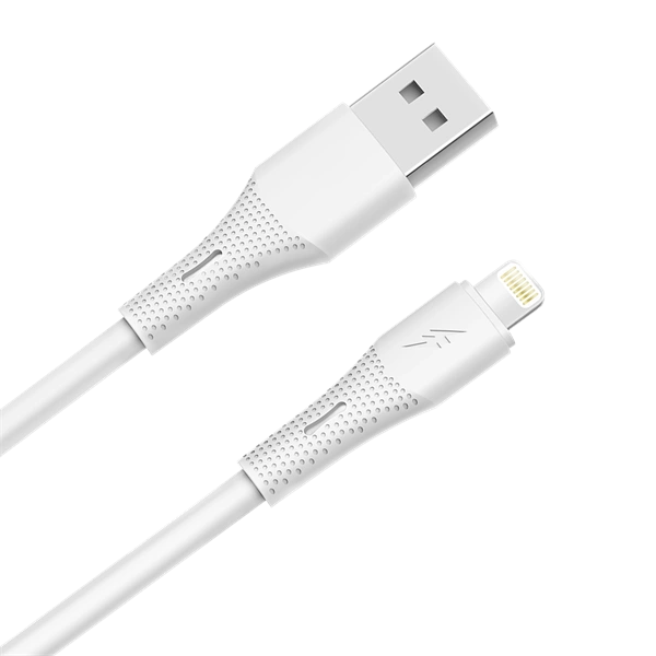 AVAX CB3304 USB-A – Lightning szilikon töltőkábel, 1.5 m, fehér (AVAX_CB3304)