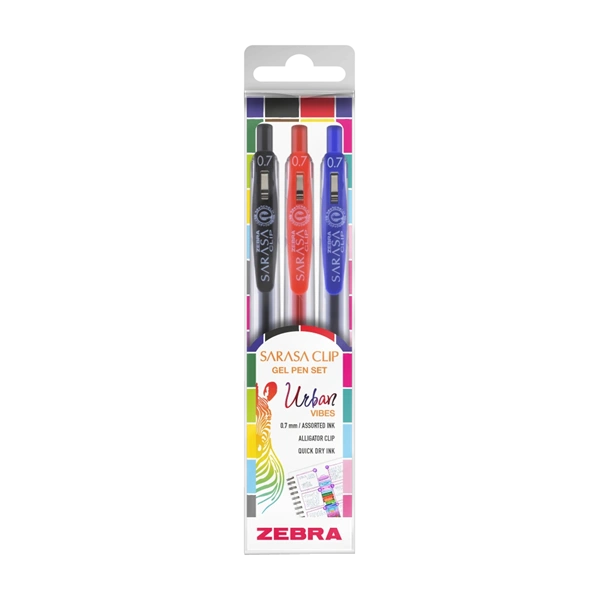 Zebra Sarasa Clip Gelpen 0,7 Urban vibes 3 db zseléstoll készlet (99433)