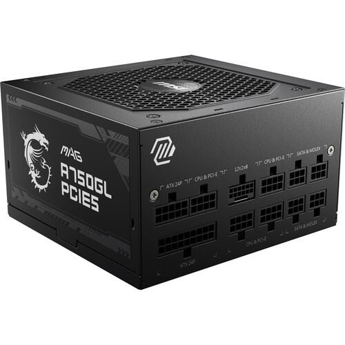 MSI MAG A750GL PCIE5 napájecí zdroj 750 W 20+4 pin ATX ATX Černá