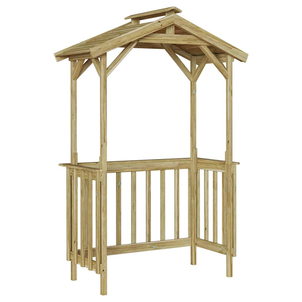 BBQ Tároló 133.5x63x200 cm Kezelt Fa Fenyő