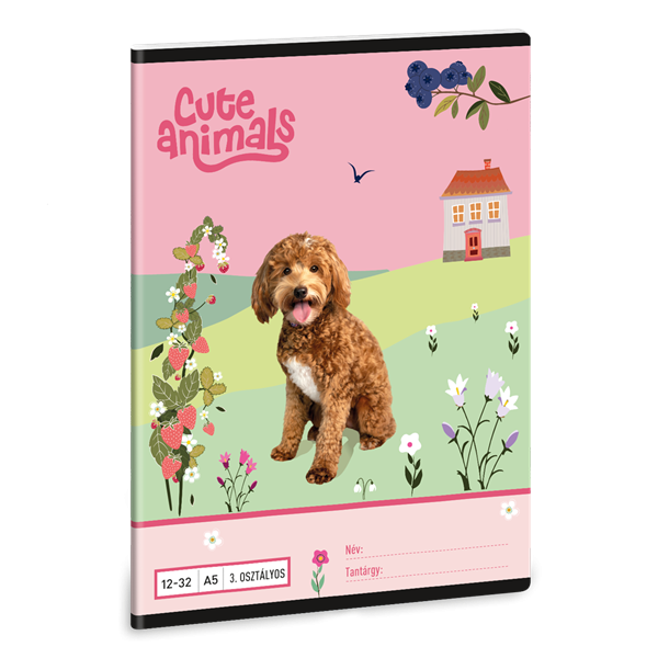 Ars Una Cute Animals Doggie 25 (5458) A5 3. osztályos vonalas füzet (53604583)
