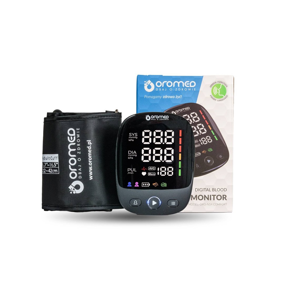 Oromed ORO-N14 Comfort Felkaros Digitális Vérnyomásmérő - Fekete (ORO-N14 COMFORT)