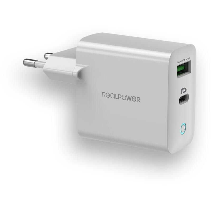 RealPower PC-65 GaN Hálózati USB-A / USB-C töltő (65W) (352262)