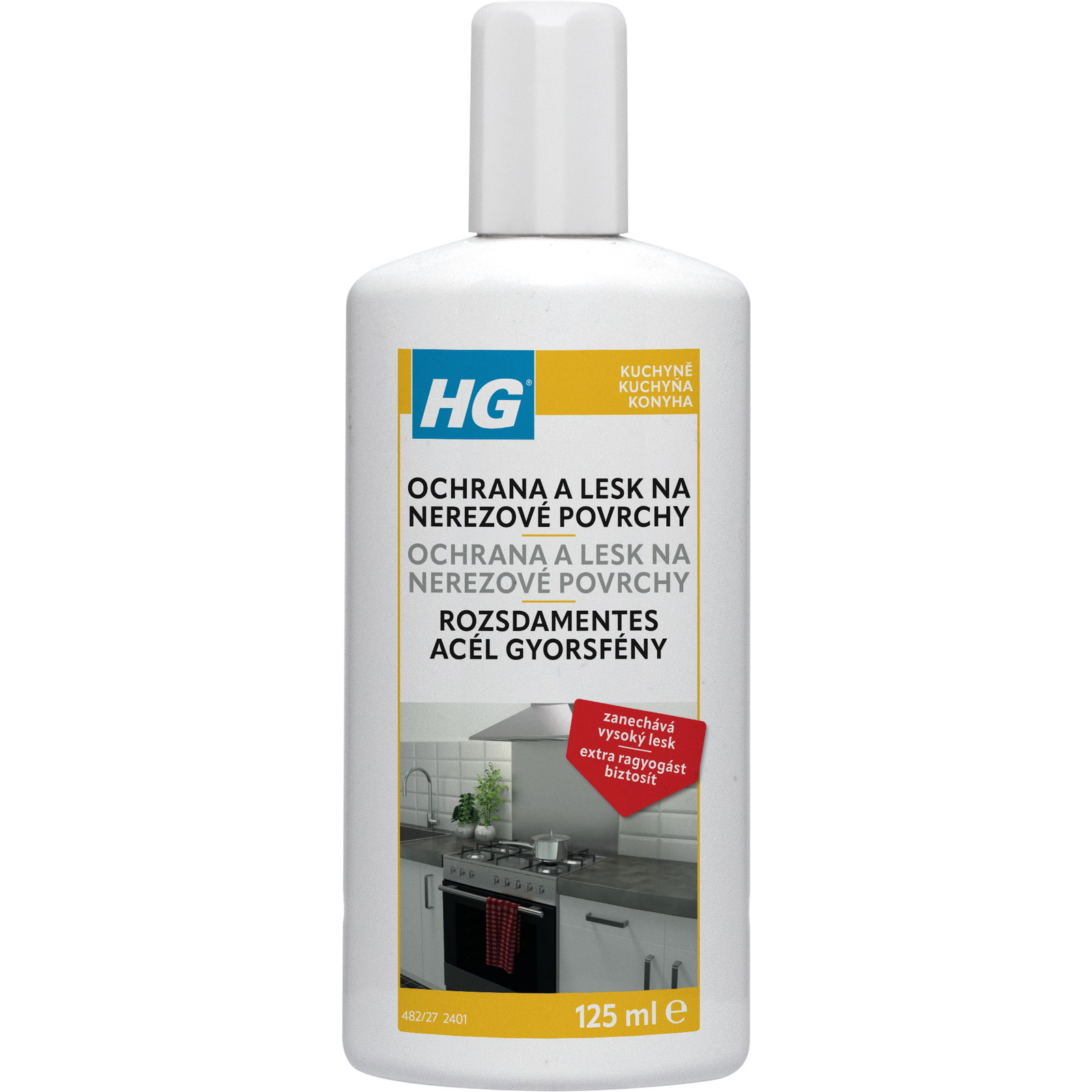 HG polírozó és védő készítmény rozsdamentes acélhoz, 125 ml (8711577014711)
