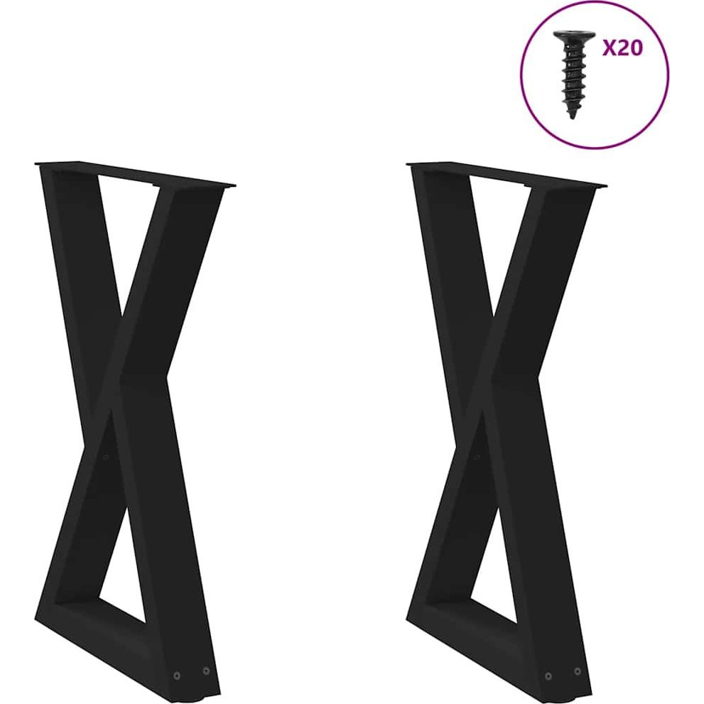 étkezőasztal lábak 2 db Fekete 50x(72-73,3) cm acél (4012716)