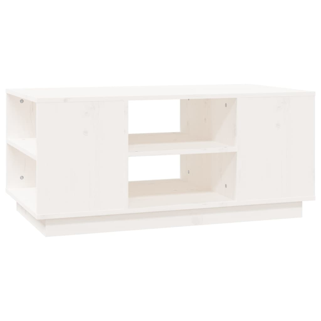 fehér tömör fenyőfa dohányzóasztal 90 x 49 x 40,5 cm (814400)