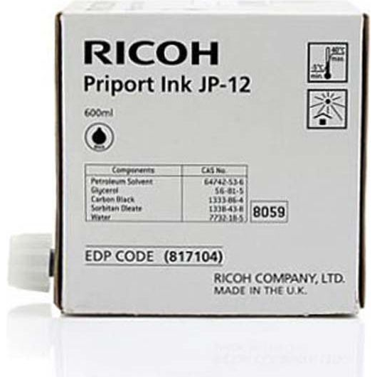 Ricoh Ink 600cc Black blækpatron Original Sort