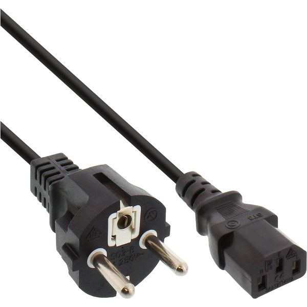 InLine 16651N 250V Hálózati tápkábel 0.3m - Fekete