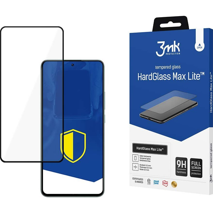 3mk HardGlass Max Lite edzett üvegfólia 9H Fekete Xiaomi 13T (3MK5258)