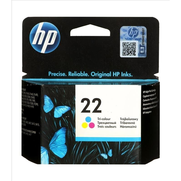 HP 22 Tri-color Original Ink Cartridge inktcartridge 1 stuk(s) Cyaan, Magenta, Geel