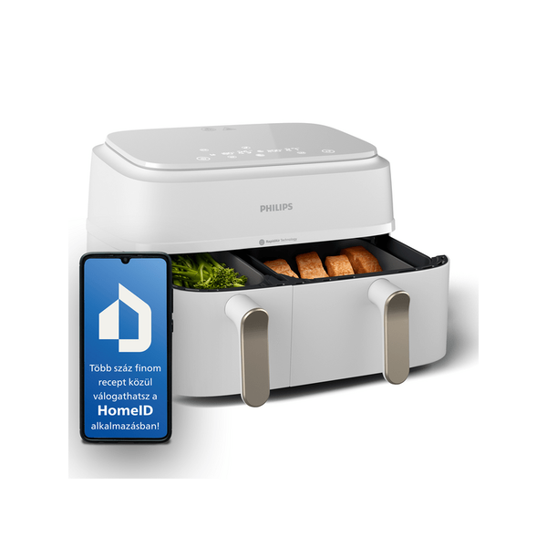 Philips 3000 series NA353/10 friggitrice Doppia 9 L Indipendente 2750 W Friggitrice ad aria calda Argento, Bianco