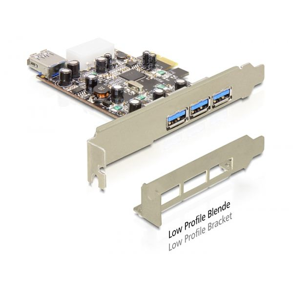 DeLock DL89281 3x külső USB 3.0 + 1x belső USB 3.0 PCI Express kártya (DL89281)