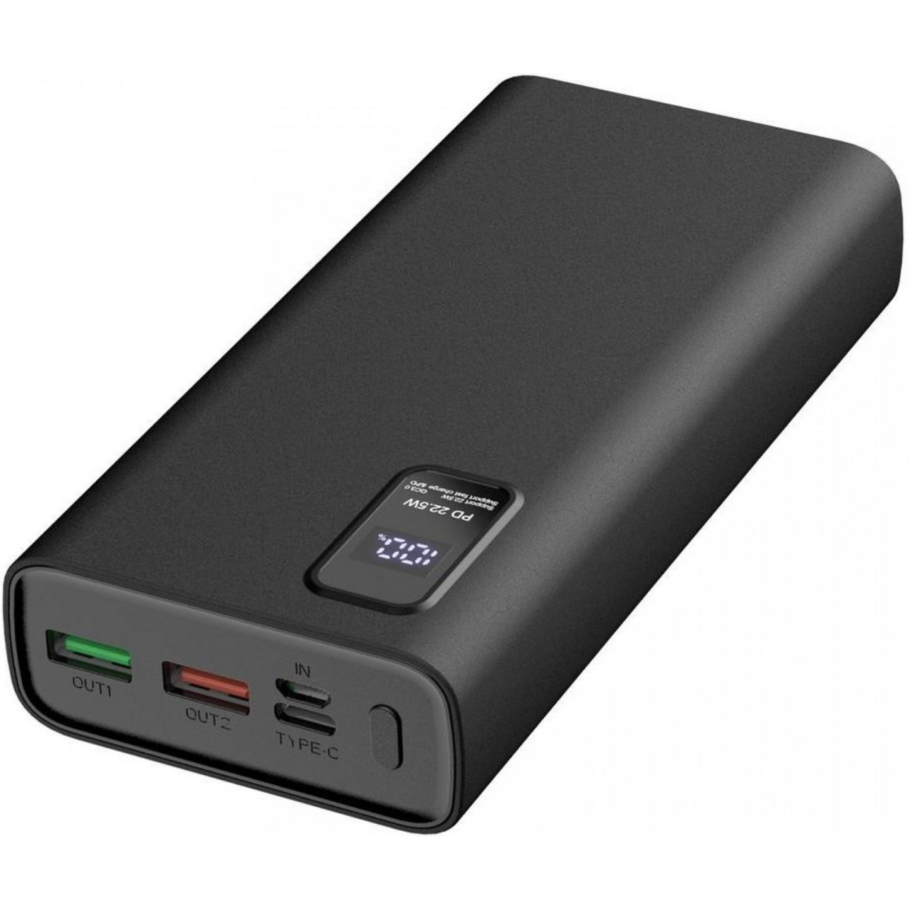 Platinet PMPB20WQC727B Power Bank kijelzővel 20000mAh fekete (PMPB20WQC727B)