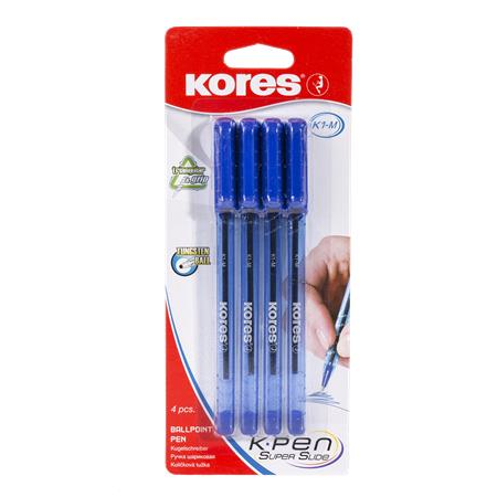 Kores 37214 Kupakos golyóstoll Kék (4 db) (37214)
