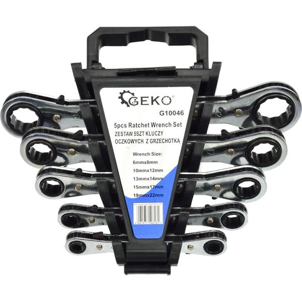 5 Delni Set viličasto-obročnih ratchet ključev z ragljo 6-22mm