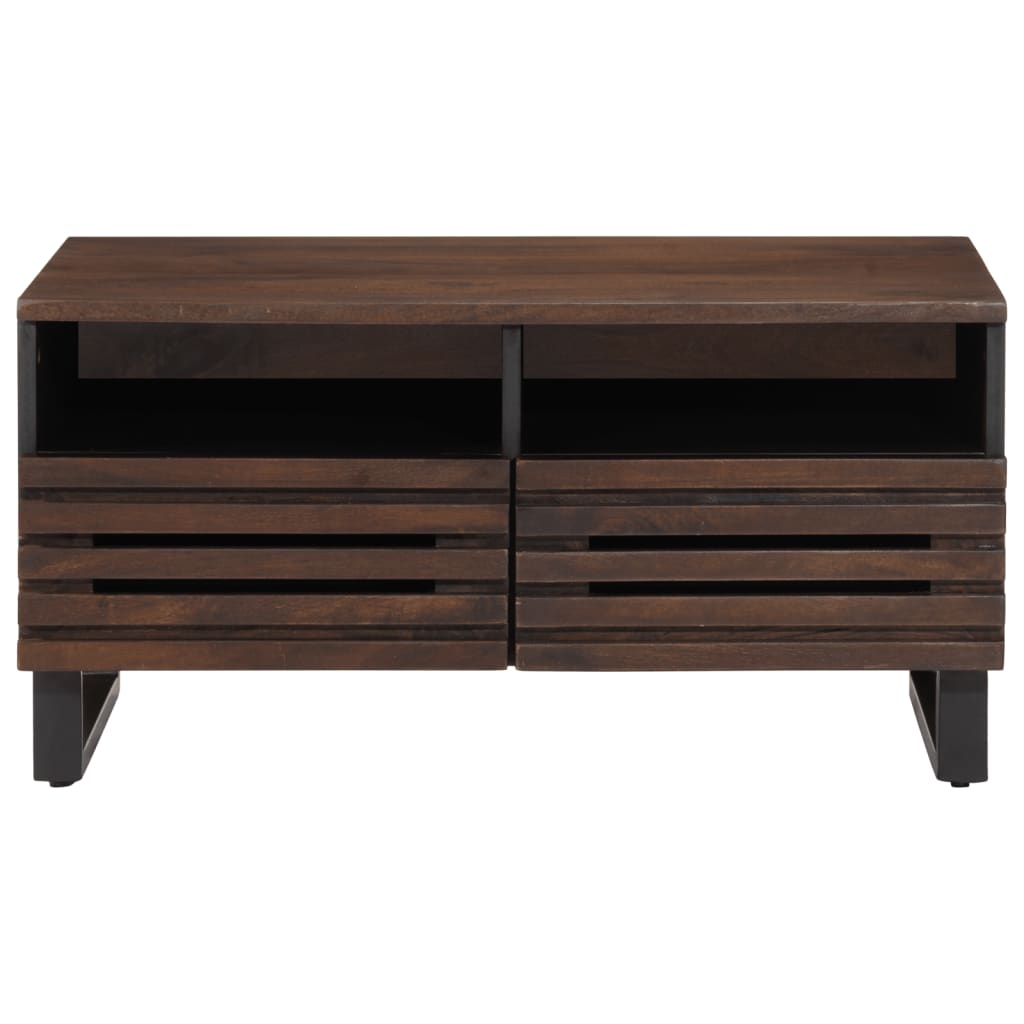 barna tömör mangófa dohányzóasztal 80 x 55 x 40 cm (377502)