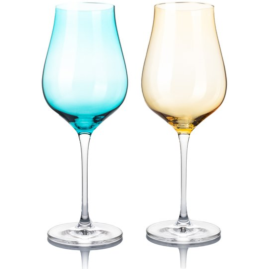 B.BOHEMIAN DION borospohár szett - 500 ml, Mix Blue and Yellow, 2 db (1009 500-M)