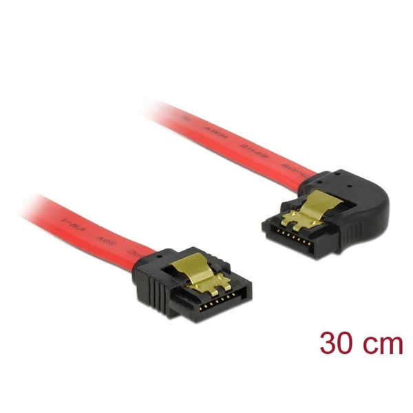 Delock SATA 6 Gb/s kábel egyenes - balra 90 fok 30 cm (83963)