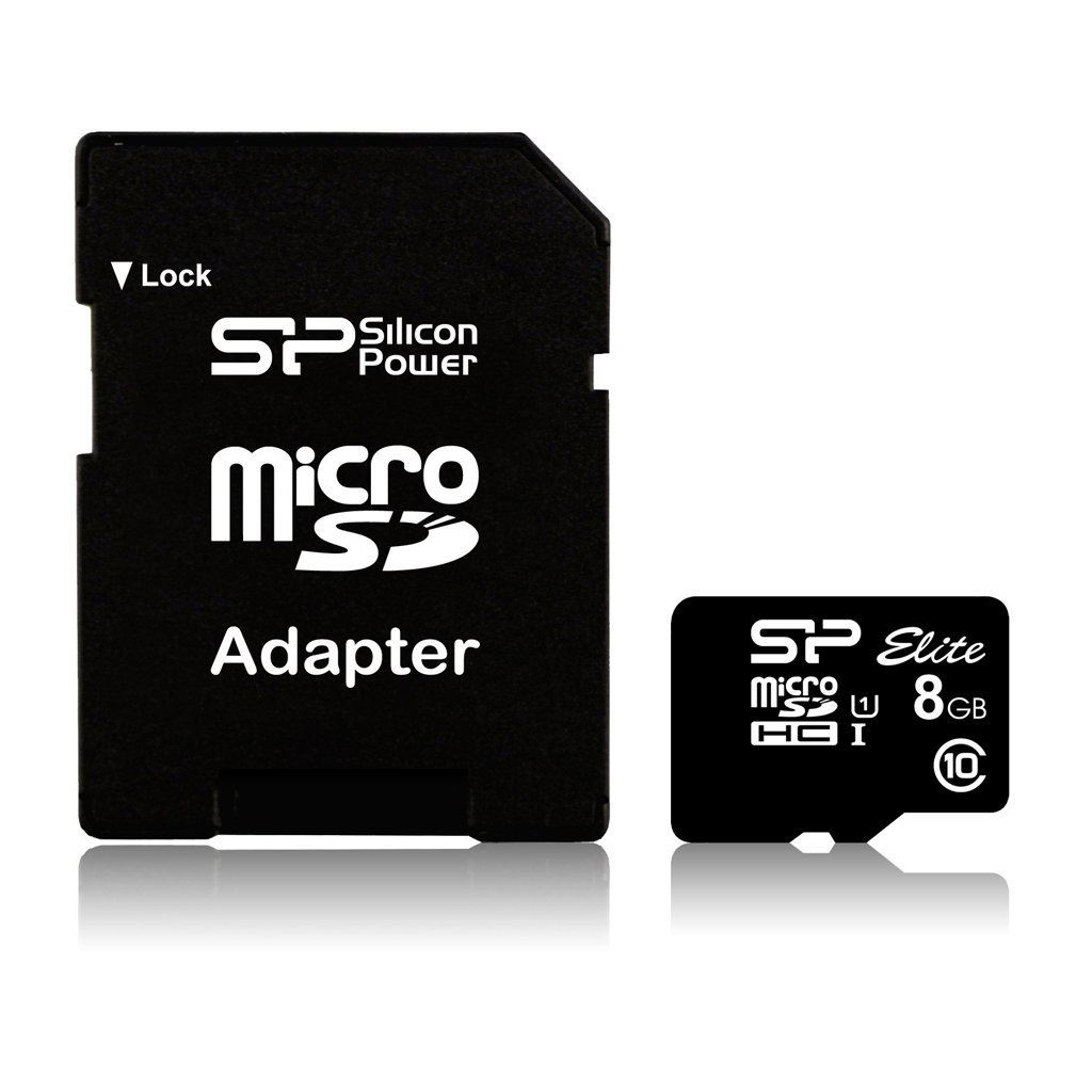 8GB microSDHC Silicon Power CL10 + adapter (SP008GBSTHBU1V10-SP) (SP008GBSTHBU1V10-SP)