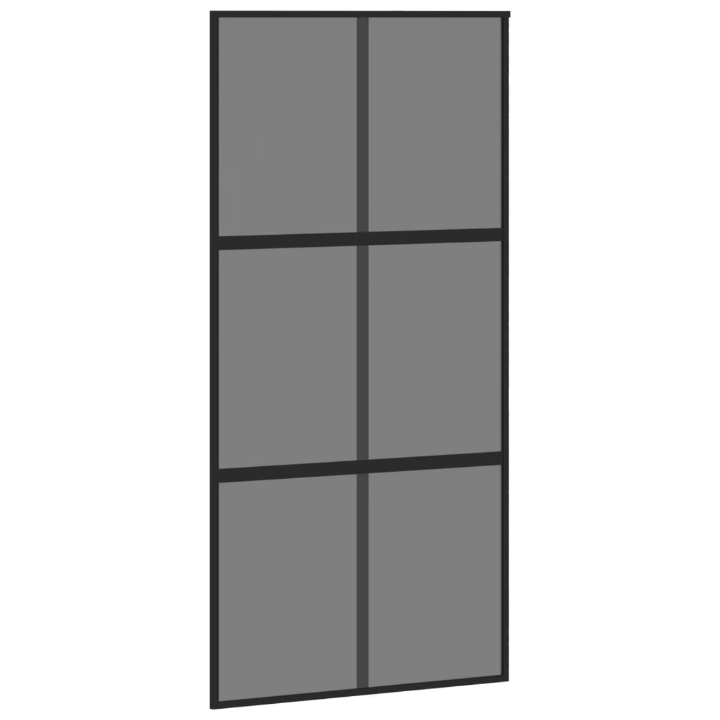 fekete edzett üveg és alumínium tolóajtó 102,5 x 205 cm (155215)