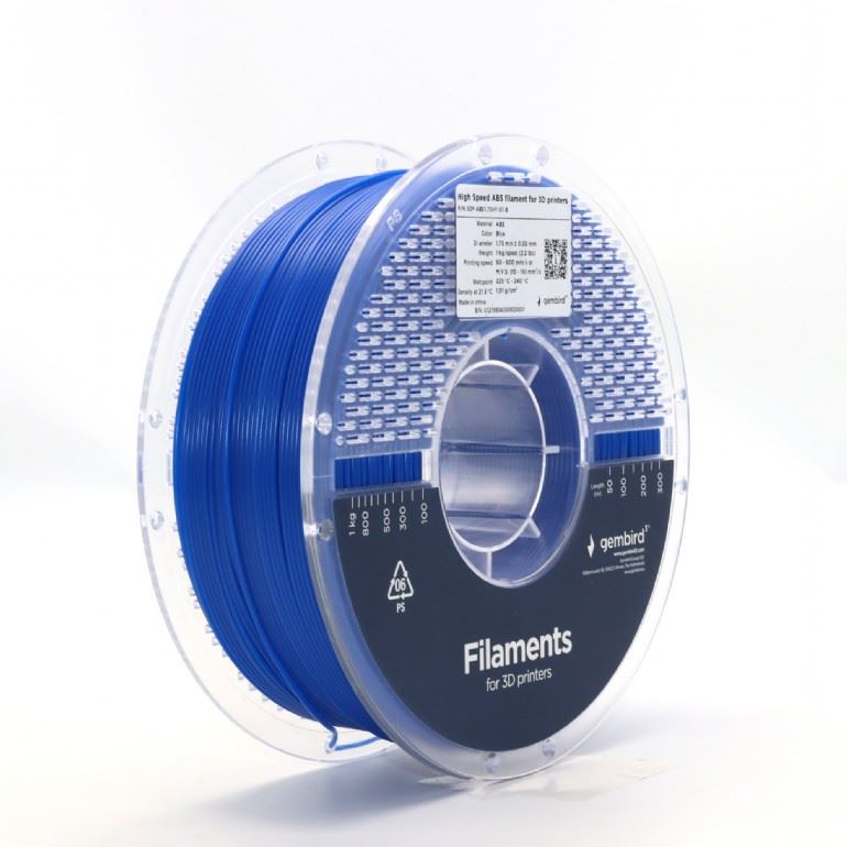 Gembird High Speed ABS filament 1.75mm, 1kg kék (3DP-ABS1.75HY-01-B) (3DP-ABS1.75HY-01-B)