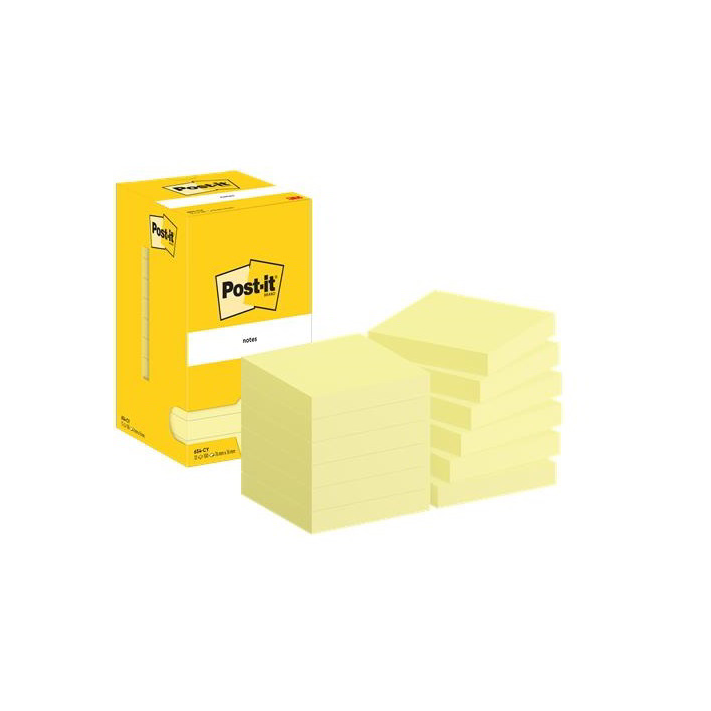 3M Postit 76x76mm öntapadó jegyzettömb - Sárga (12 x 100 lap / tömb) (7100290160)