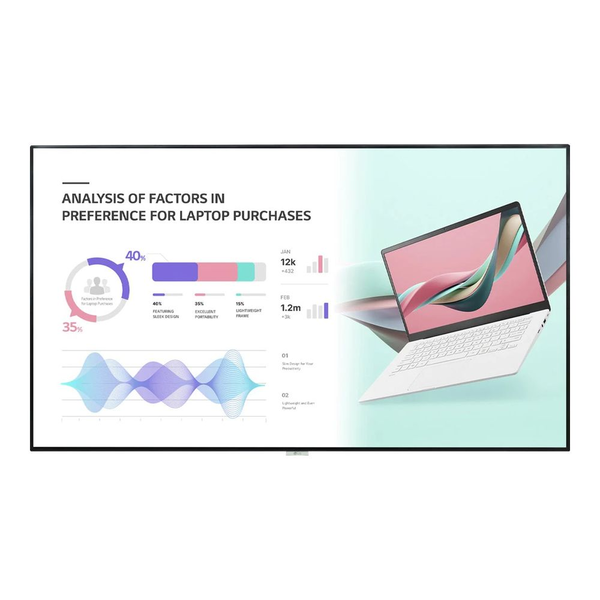 LG 98UH5J-H sdělovací displej Plochá digitální tabule 2,49 m (98") LCD Wi-Fi 500 cd/m² 4K Ultra HD Černá Web OS 24/7