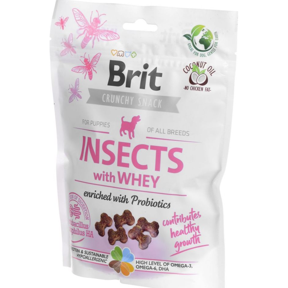 Brit Snack Crunchy Cracker Ropogós Jutalomfalat 200 g Puppy Insectswith Whey With Probiotics 100628 (103-100628)