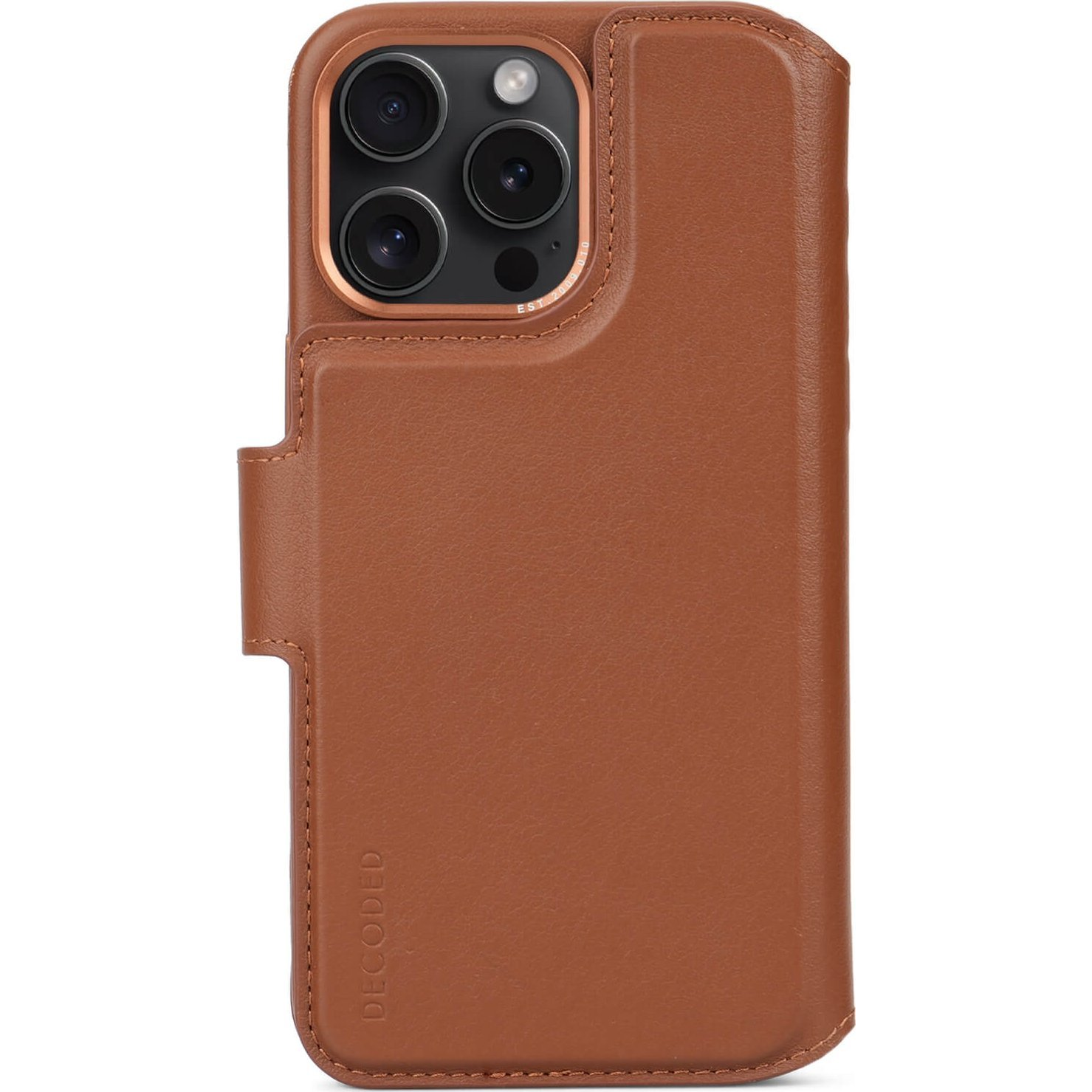 Decoded iPhone 15 Pro Max Bőr pénztárca Flip telefon tok - Barna (D24IPO15PMDW5TN)