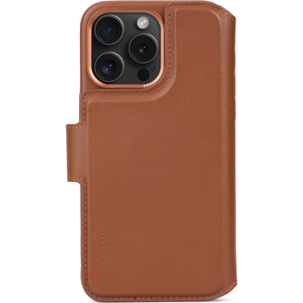 Funda De Piel Para Iphone 15 Pro Max Funda Desmontable Cartera Decoded Marrón